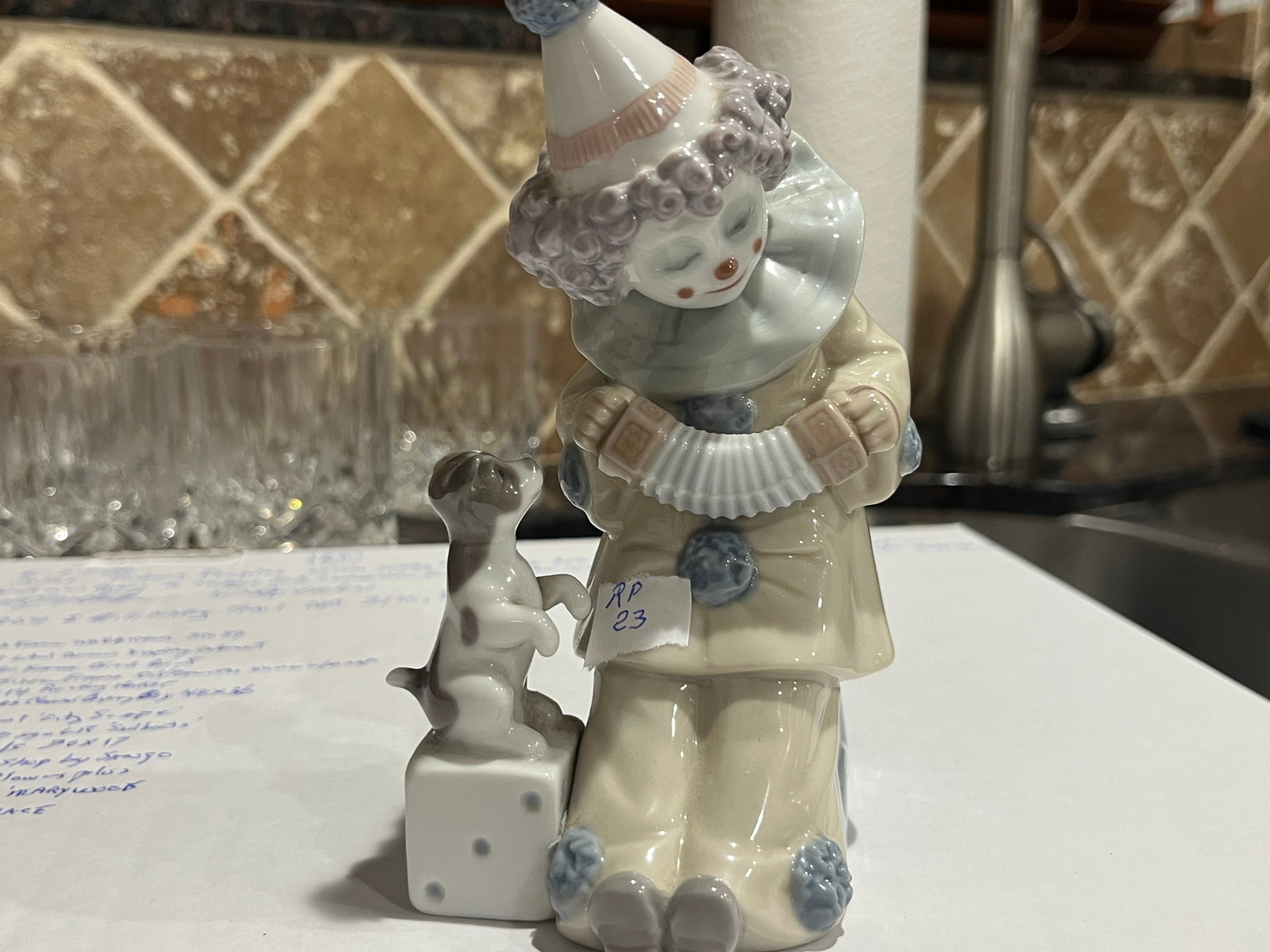 Lladro Porcelain Clown with Dog and Die (1 of 1)