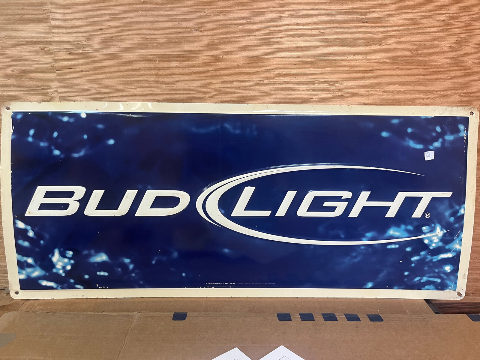 Vintage Bud Light Embossed Tin Advertising Sign (1 of 1)