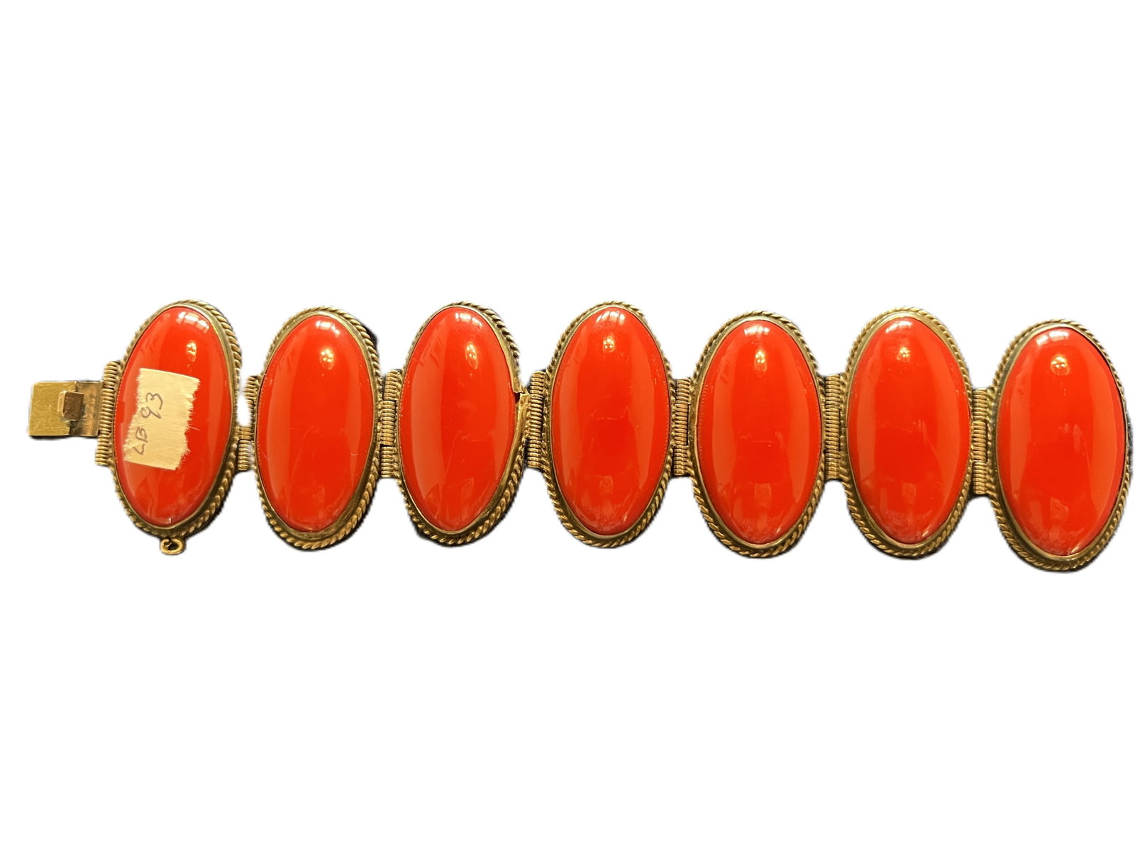 VTG Sterling Bracelet with Red Stones 1940's (1 of 3)