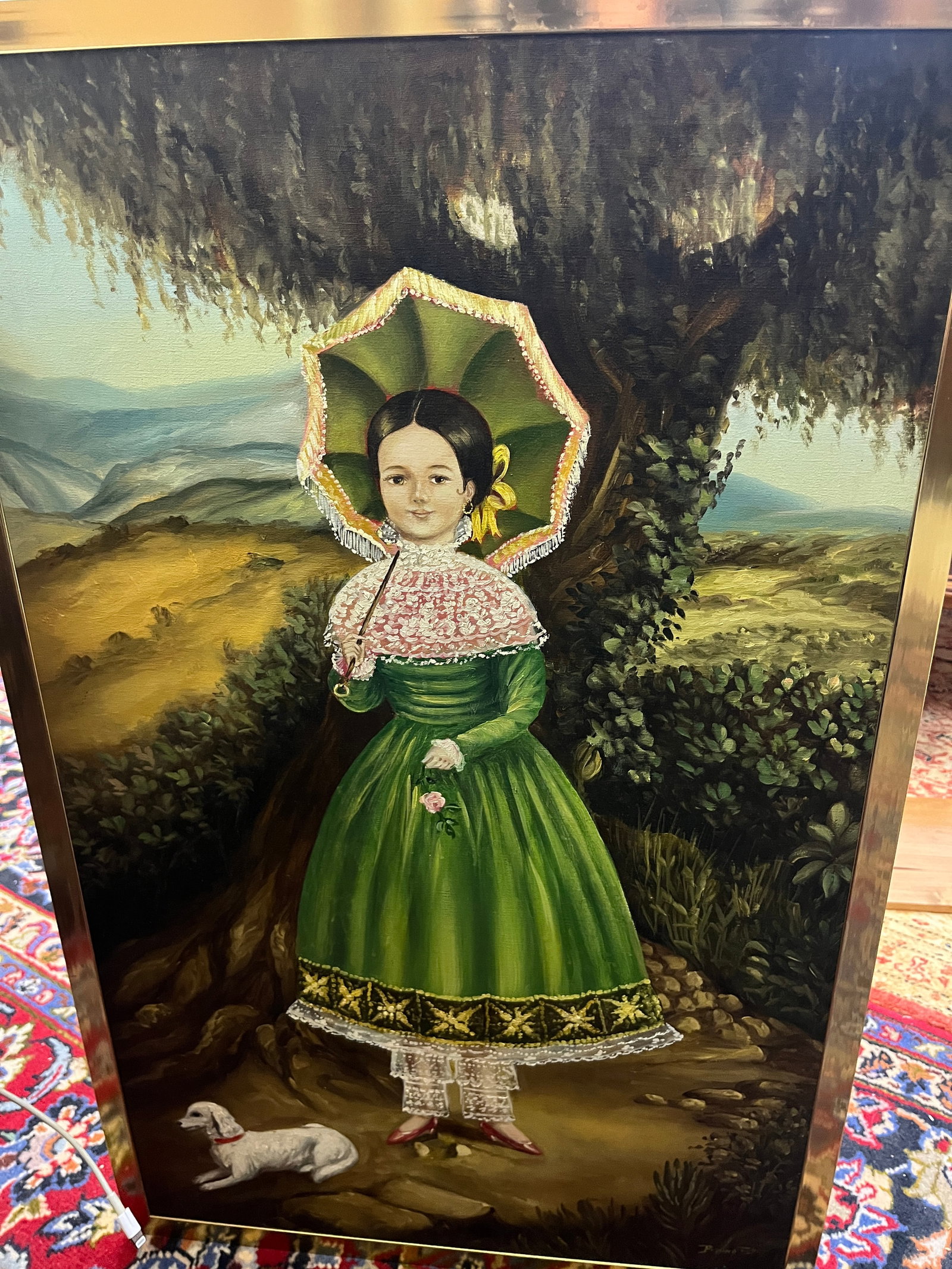 Folk Art Oil/Canvas 'Young Child' similar to artist Agapito Labios & Horacio Renteria: Folk Art Oil/Canvas 'Young Child' similar to artist Agapito Labios & Horacio Renteria