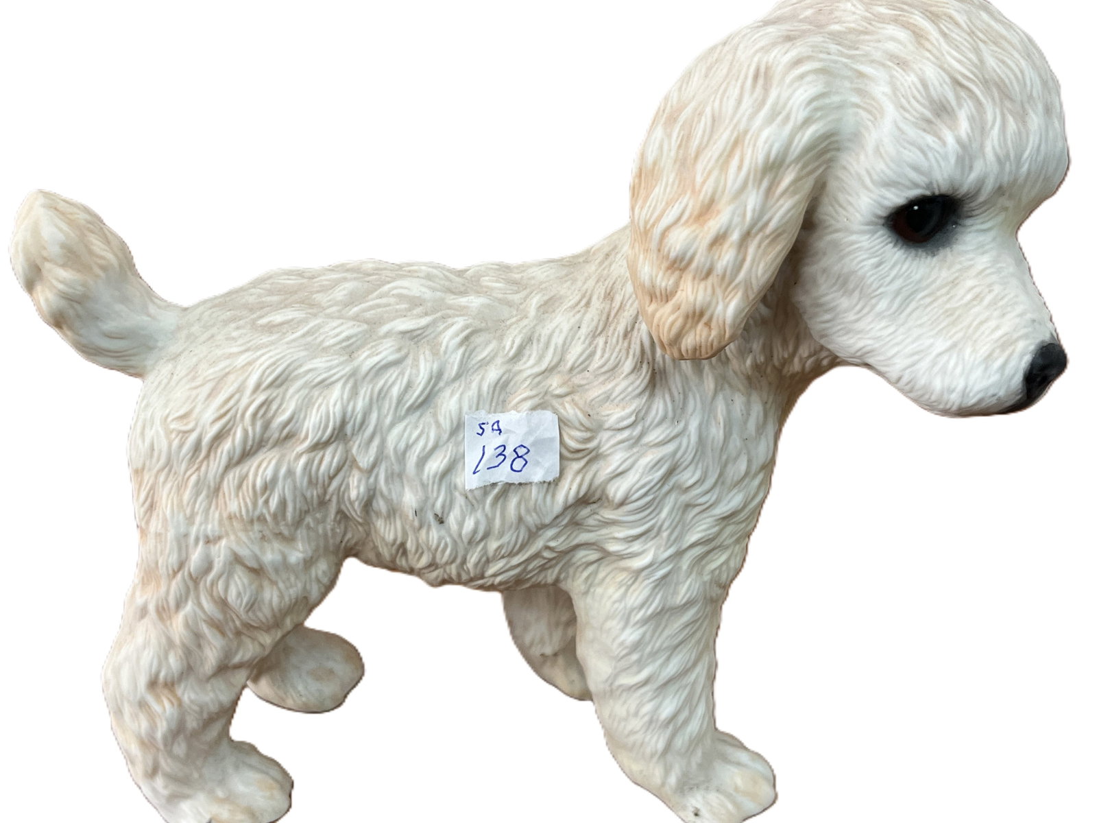 Vintage Lenox Porcelain Poodle Figurine, 7x7x3: Charming mid?20th?century Lenox porcelain sculpture of a standing poodle, finely modeled with detailed curly fur and expressive eyes. The piece captures the elegance and personality of the breed, rend