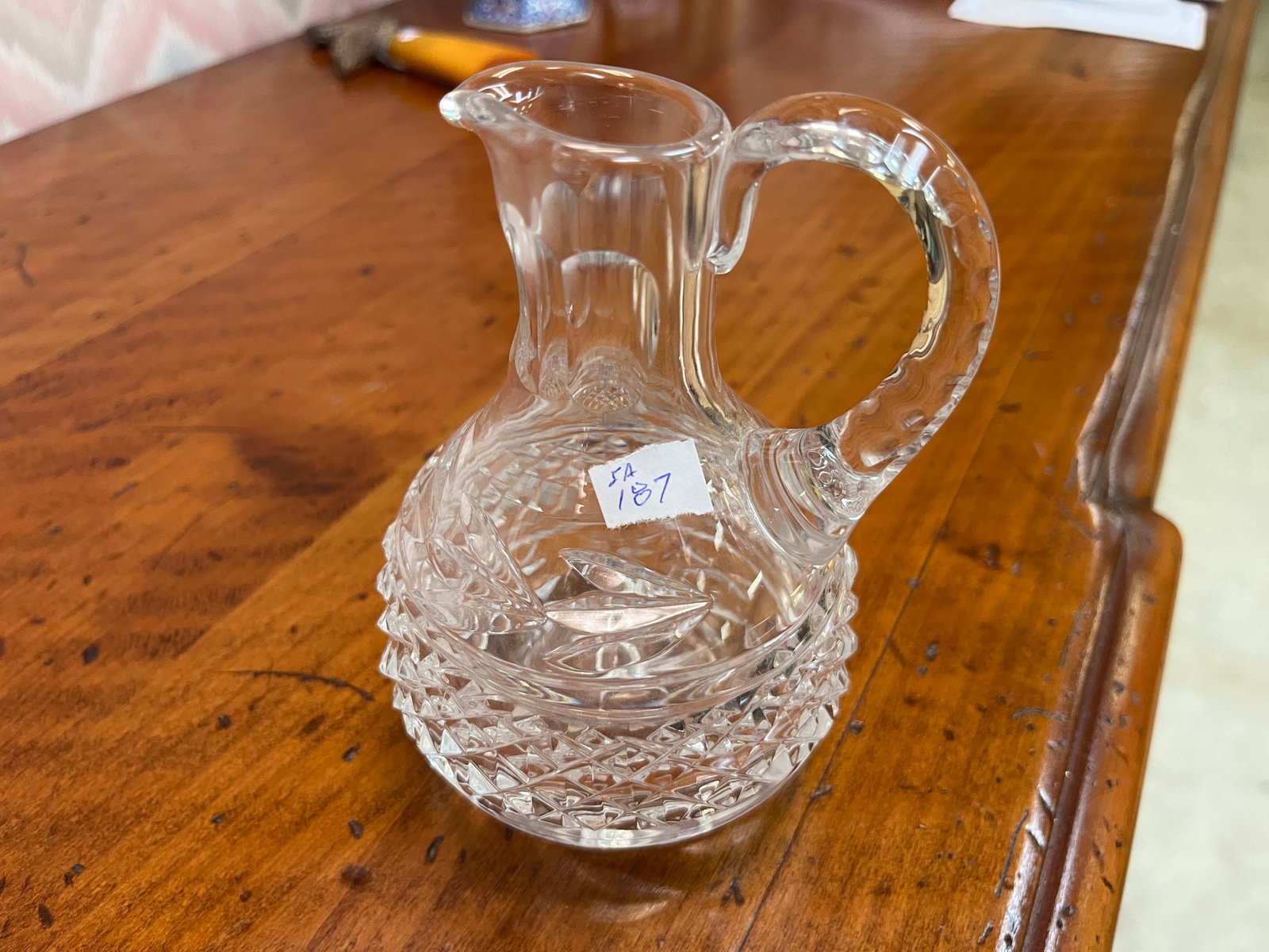 VTG Cruet Diamond Cut Crystal Bottle, 5"h (1 of 2)