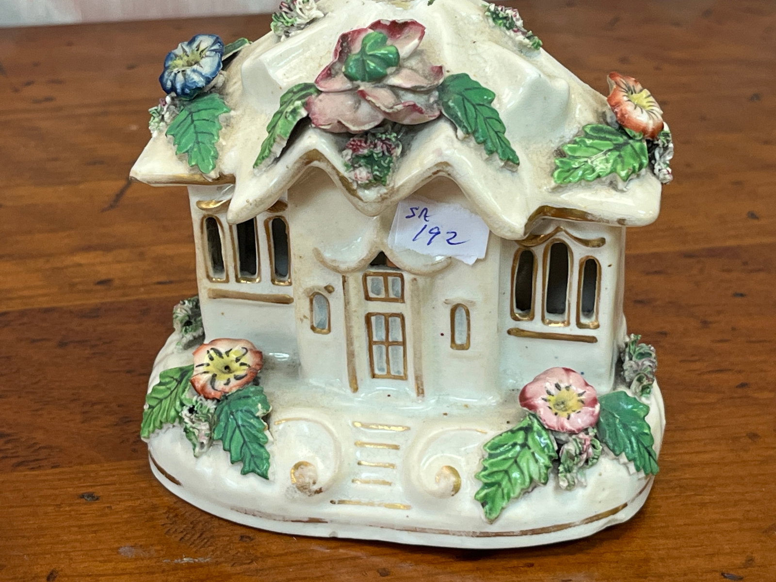 Antique 19th c. English Staffordshire Pottery Cottage Pastille burner, c. 1890 (1 of 2)