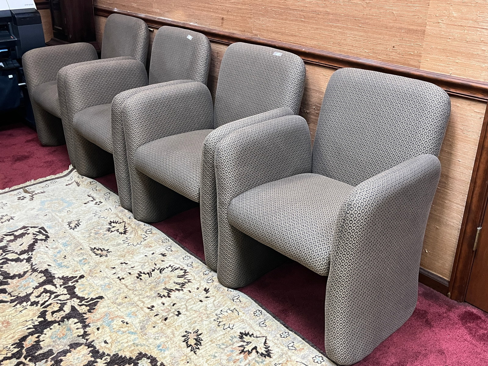 Set of Four Modern Rollaround Lounge Chairs, Sculptural Upholstery Design, 33h x 26w x 24d (1 of 4)