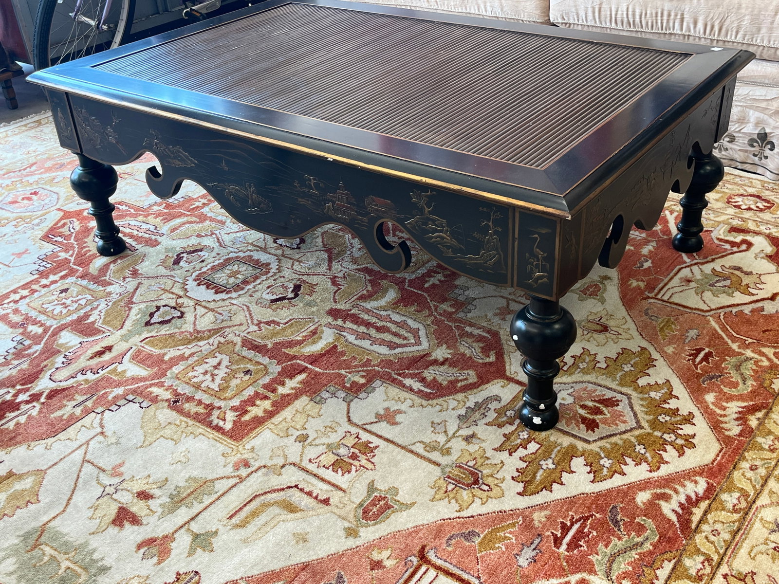 Alfonso Marina “Mesa de Centro Villalba” Coffee Table, 19×54×36: Elegant Alfonso Marina “Mesa de Centro Villalba” coffee table, handcrafted in Mexico by master ebanistas using traditional methods and premium natural materials. The table features a ribbed wo