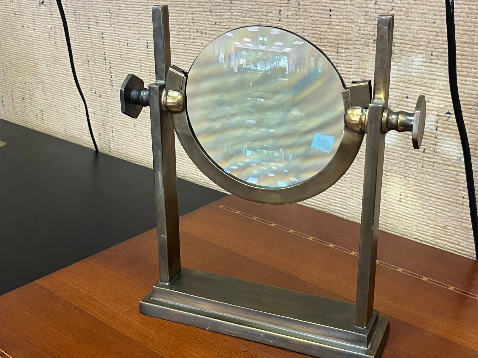 Antique Brass Adjustable Magnifier on Stand, 11x10x2.5 (1 of 4)
