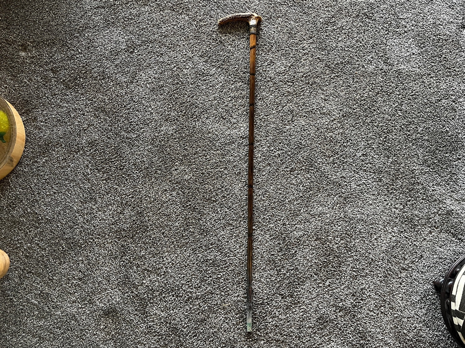 Vintage Antler Hand-Grip Walking Stick / Cane, 35" (1 of 5)