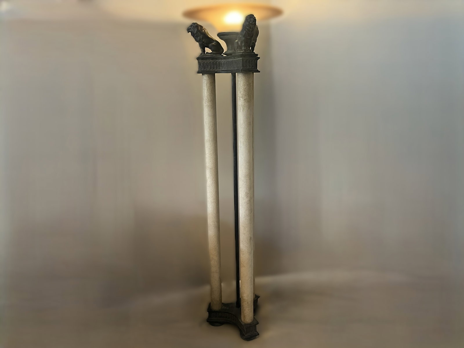 Monumental Lion?Motif Floor Lamp, Neoclassical Style, 76?H × 21?W (1 of 5)