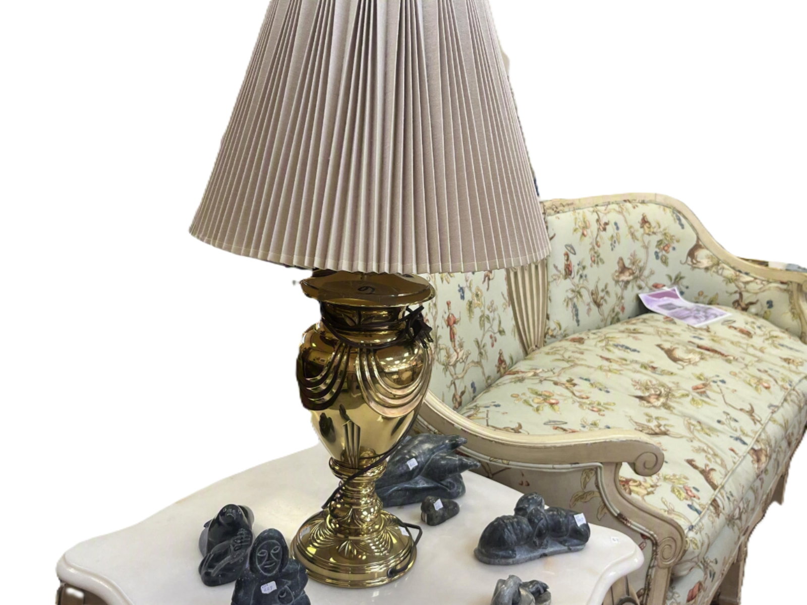 Vintage Polished Brass Table Lamp, 31"h (1 of 4)