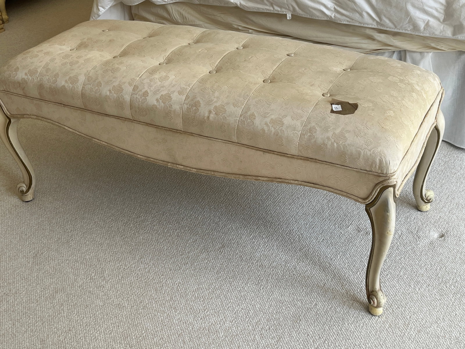 Vintage Wooden End of Bed Bench, 18h x42w x17d (1 of 4)