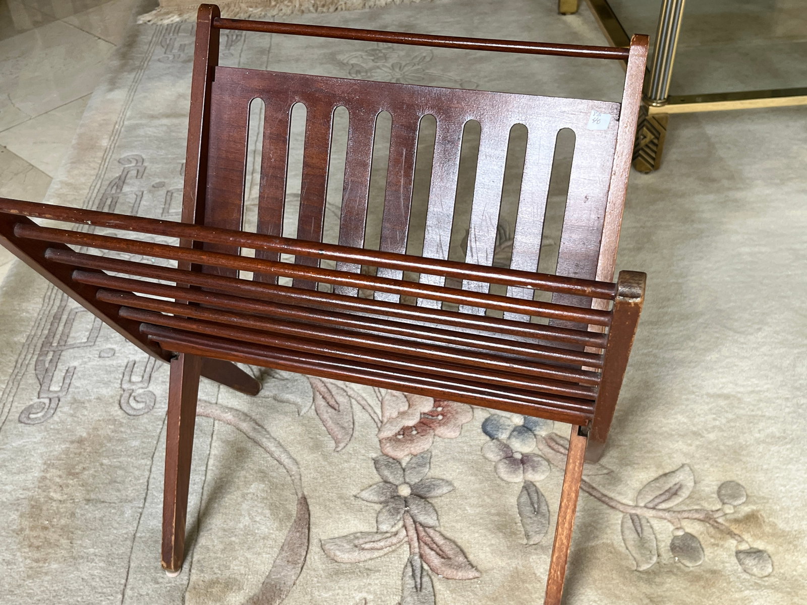Mid-Century Modern Wooden Magazine Rack, 17" H ? 16" W ? 12" D (1 of 3)