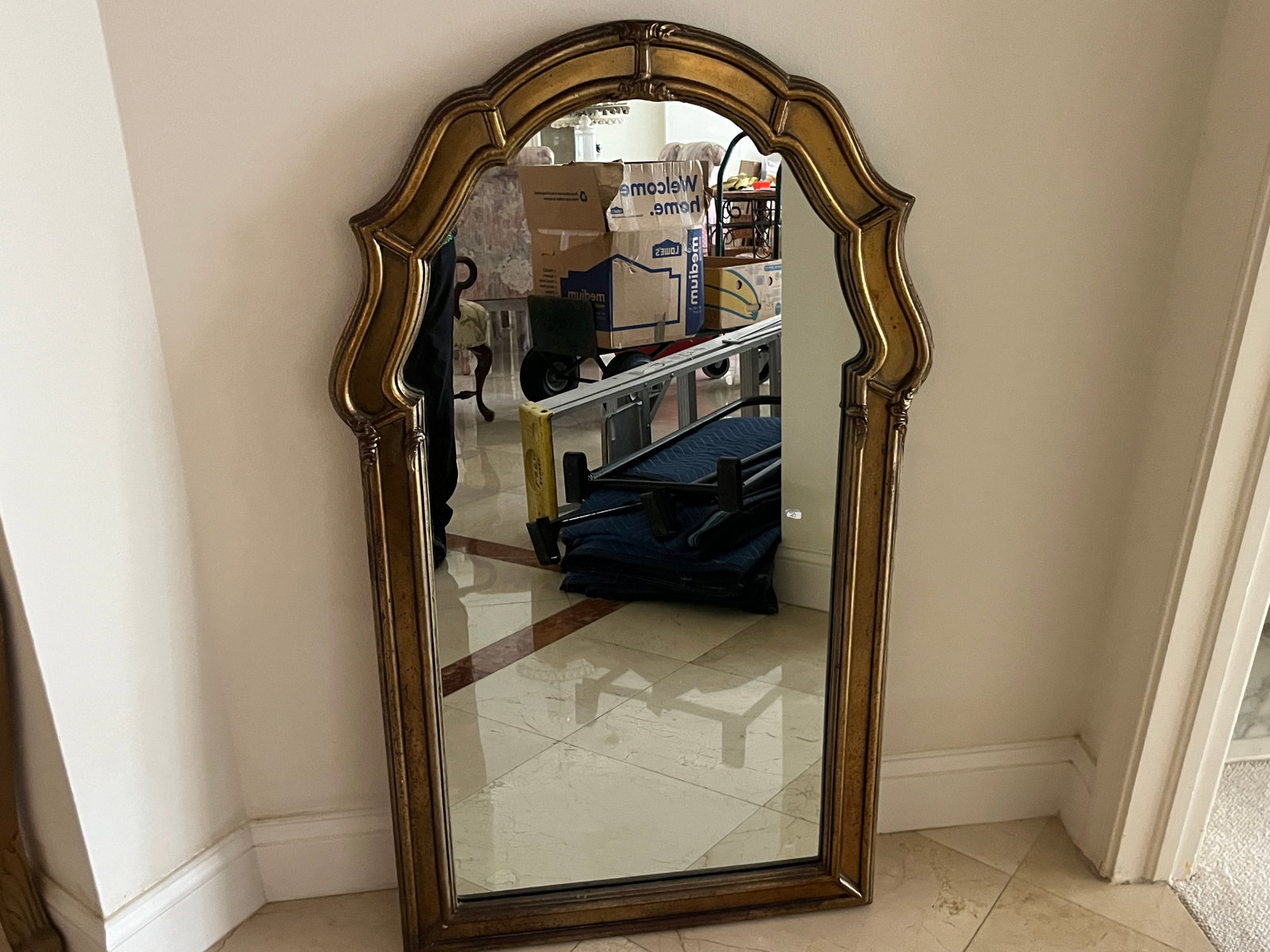 Arched Giltwood Wall Mirror, 44" H x26" W (1 of 3)
