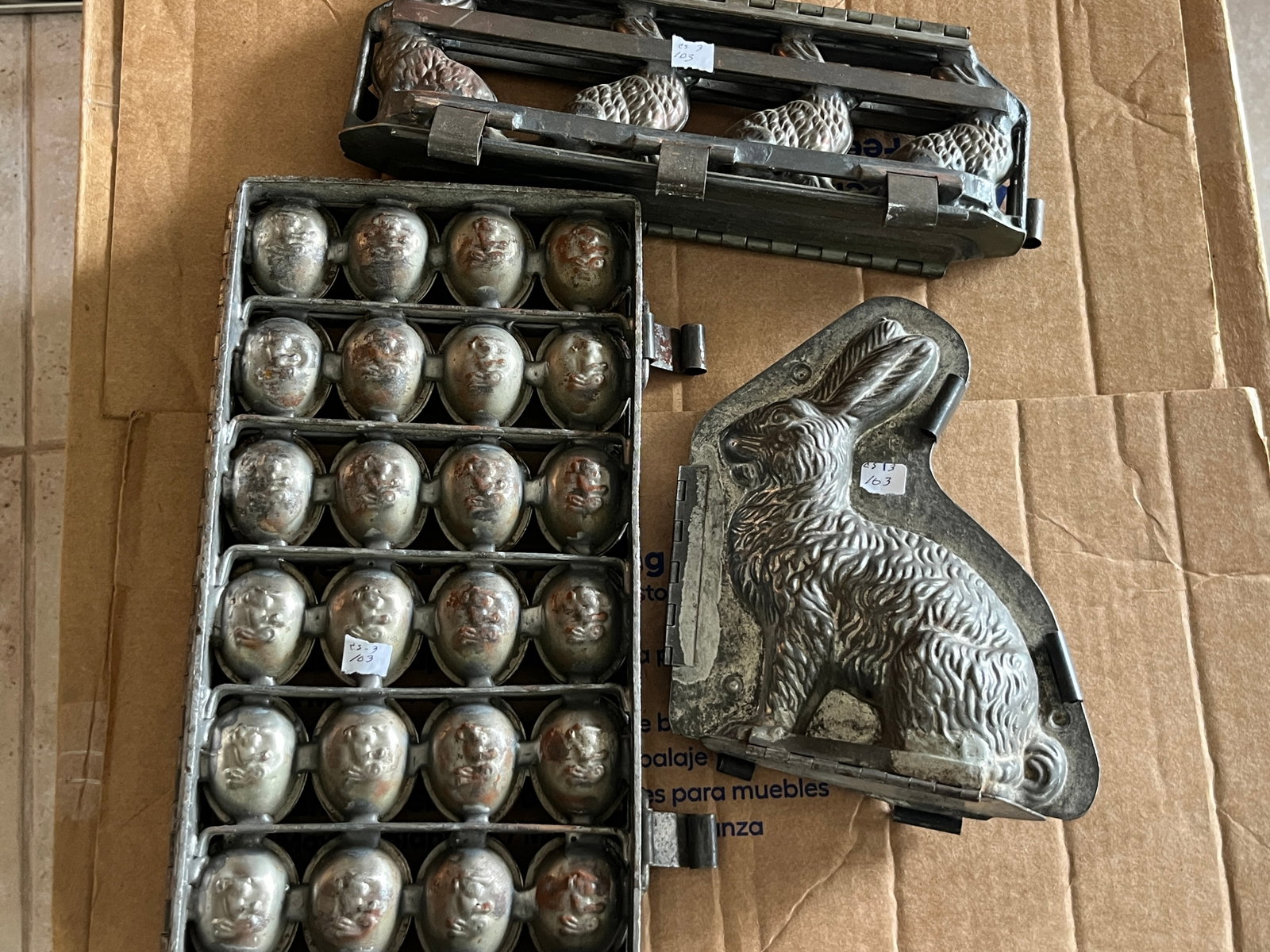 Antique German Chocolate Molds, Rabbits & Easter Eggs (c.1920s-1930s) (1 of 4)
