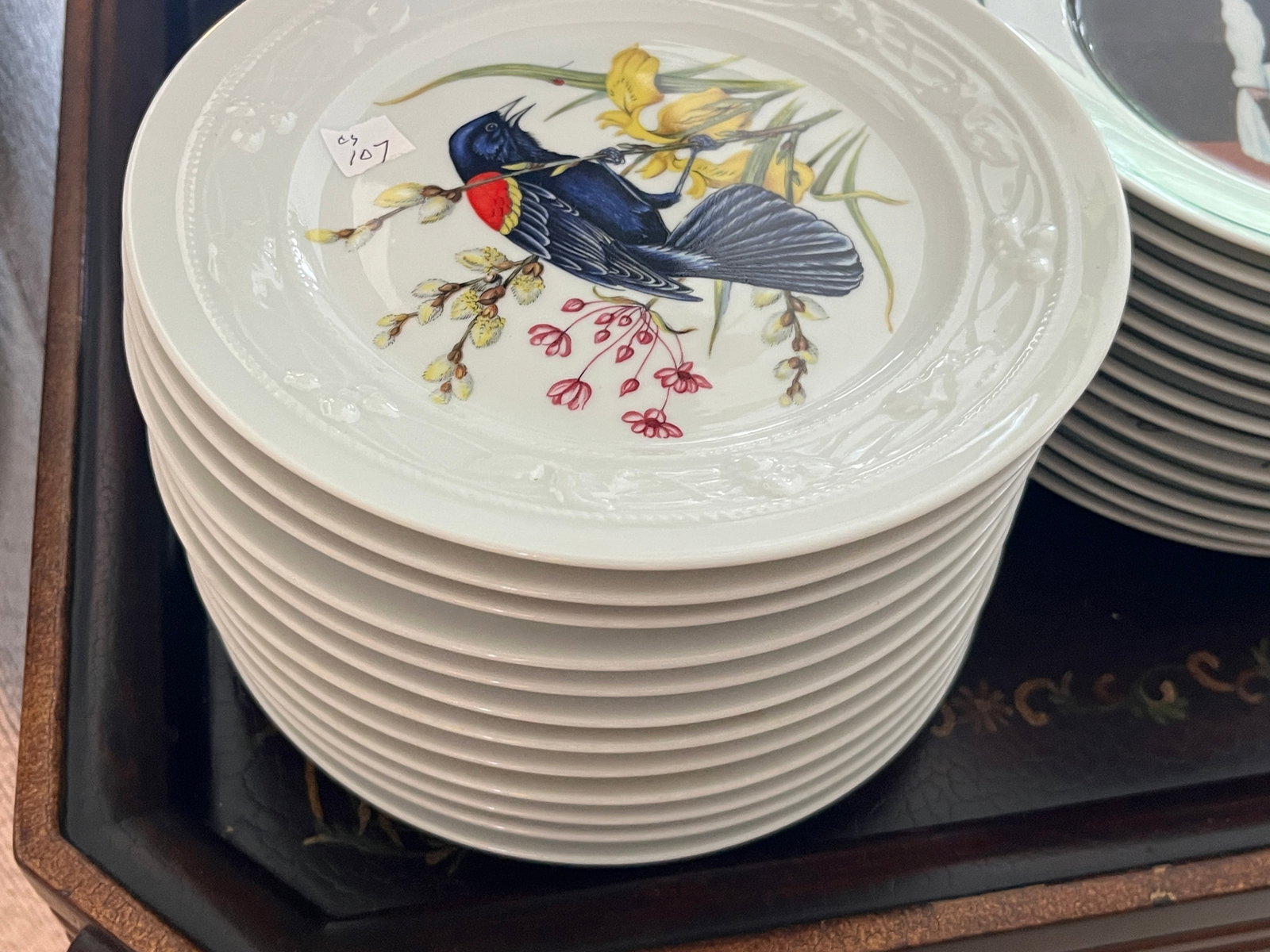 Vista Alegre for Mottahedeh Blue Jay Porcelain Plates Set of 12 (8") (1 of 3)