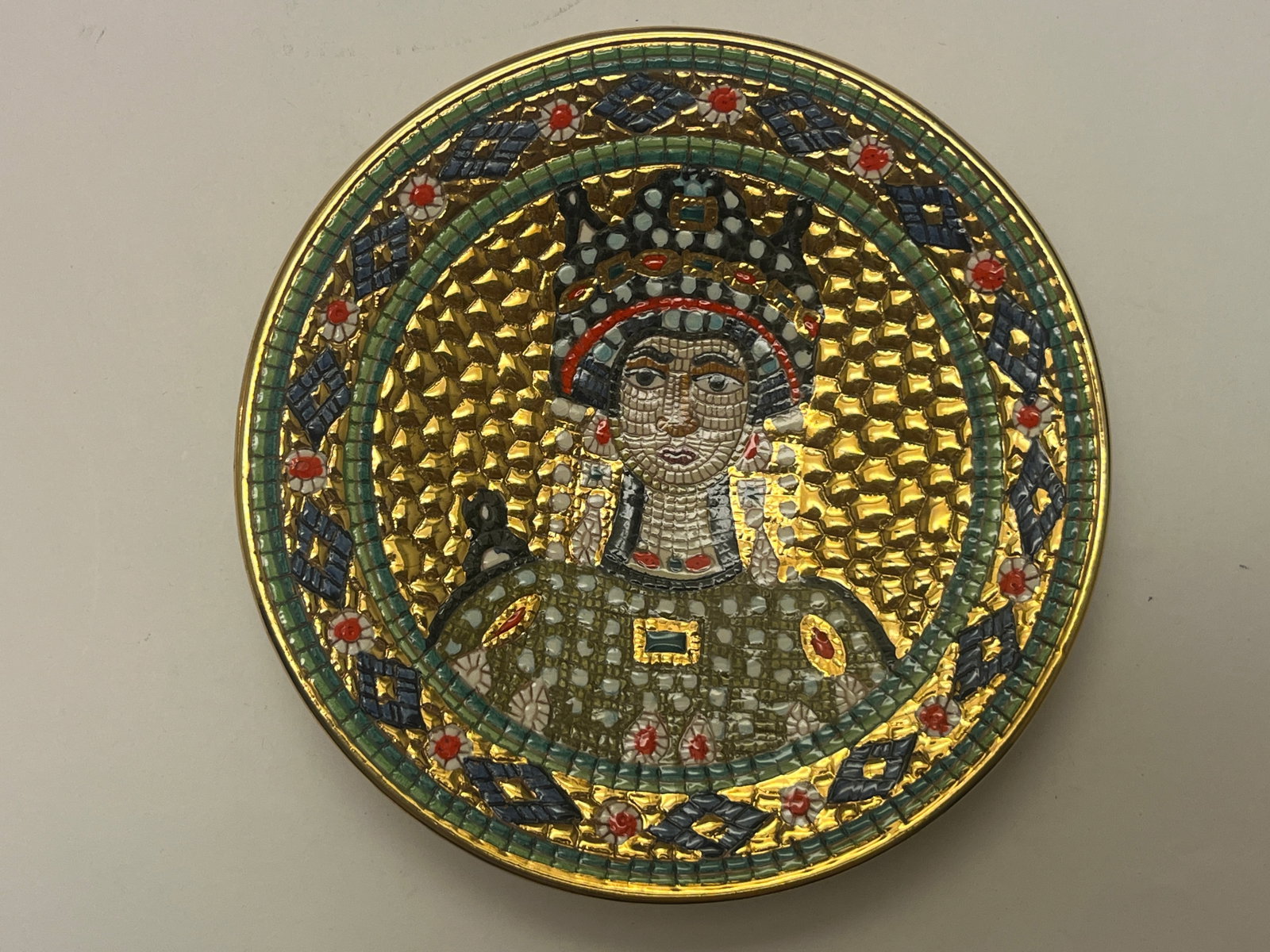 Veneto Flair "Theodora" Limited Edition Italian Mosaic Plate No. 169/500 (1977) (1 of 2)