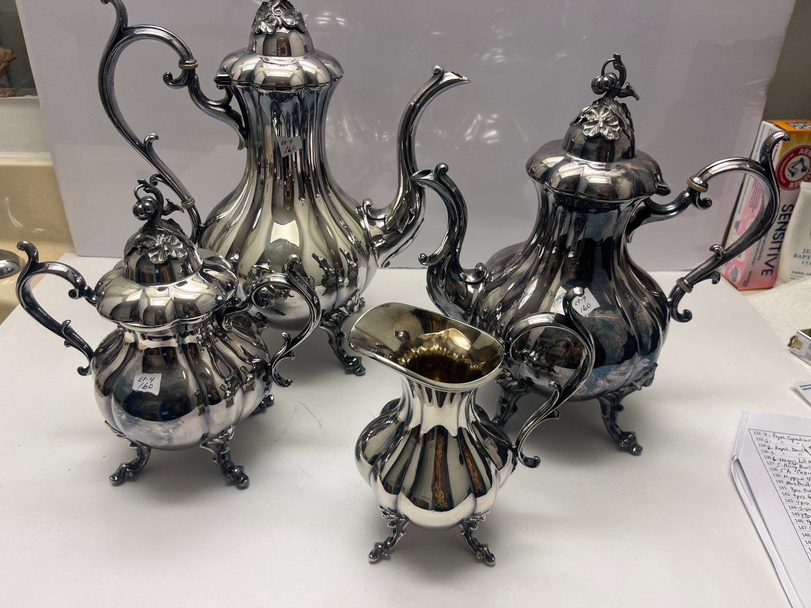 Reed & Barton Silverplate Coffee Pot, Ornate Rococo Style, 12"H (1 of 3)