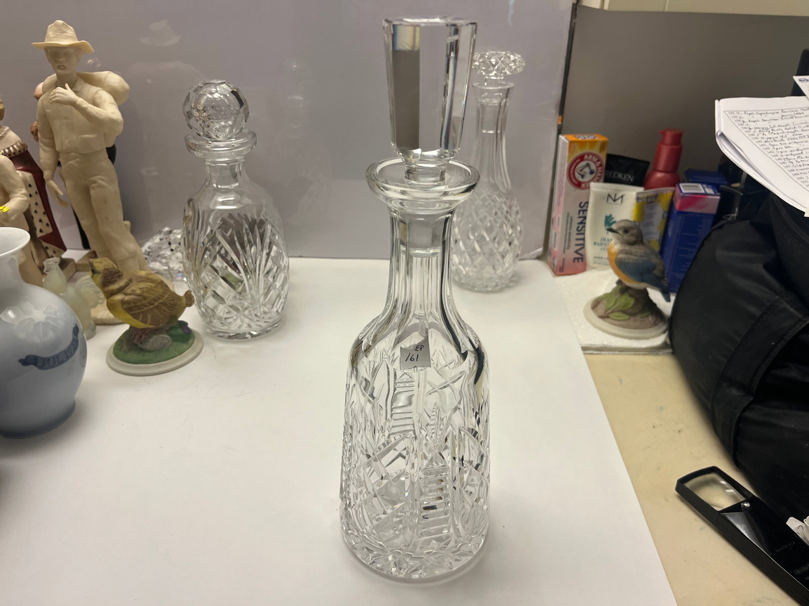 Waterford Cut Crystal Decanter with Stopper, 13"H, Signed Irish Crystal (1 of 3)