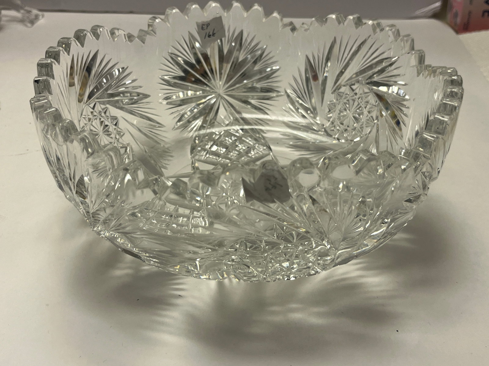 American Brilliant Cut Crystal Bowl, Sawtooth Rim, 8.5" Dia. x 3.5"H (1 of 3)