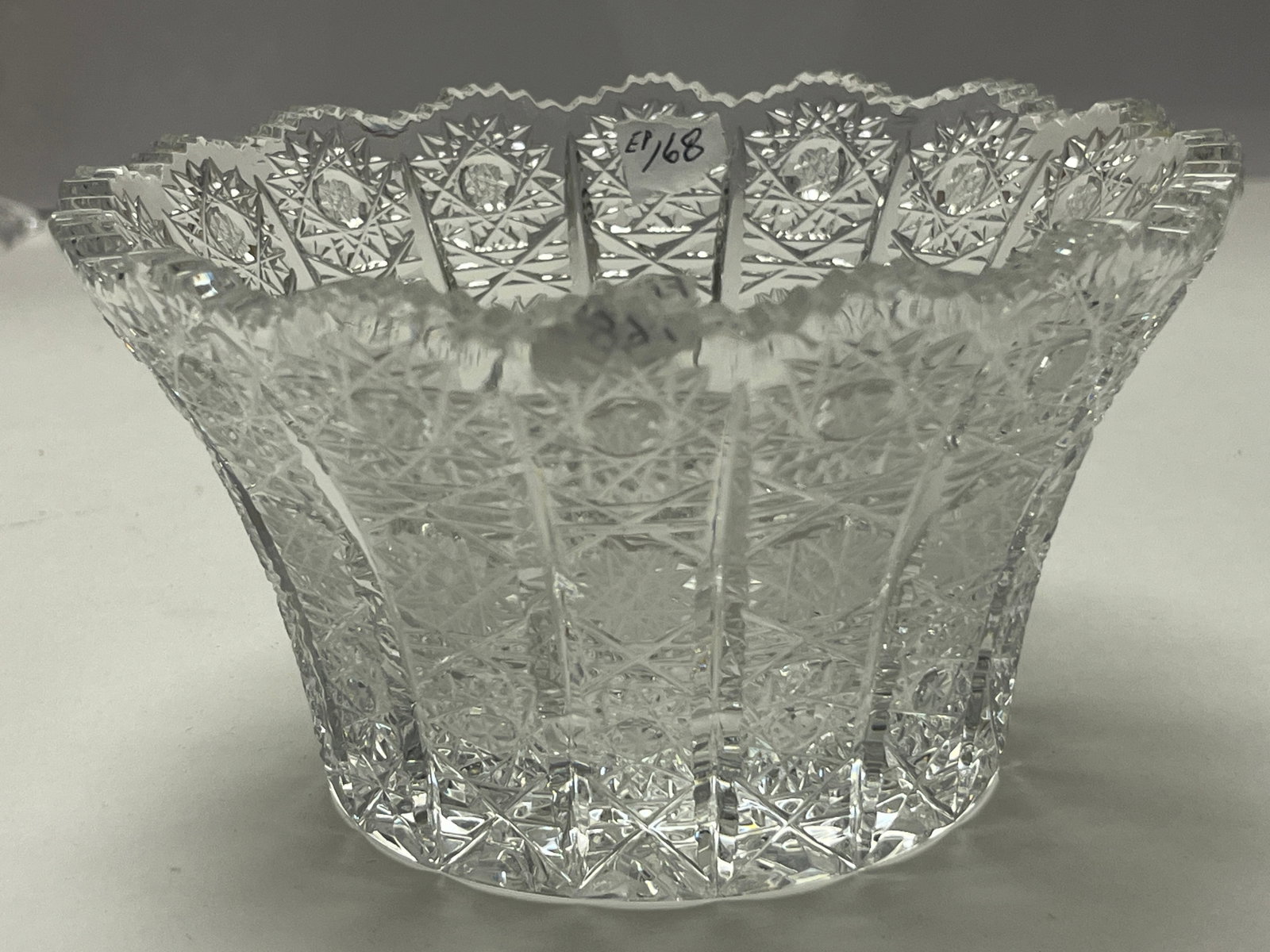 American Brilliant Cut Crystal Bowl, Scalloped Rim, 6" Dia. x 3.25"H (1 of 4)