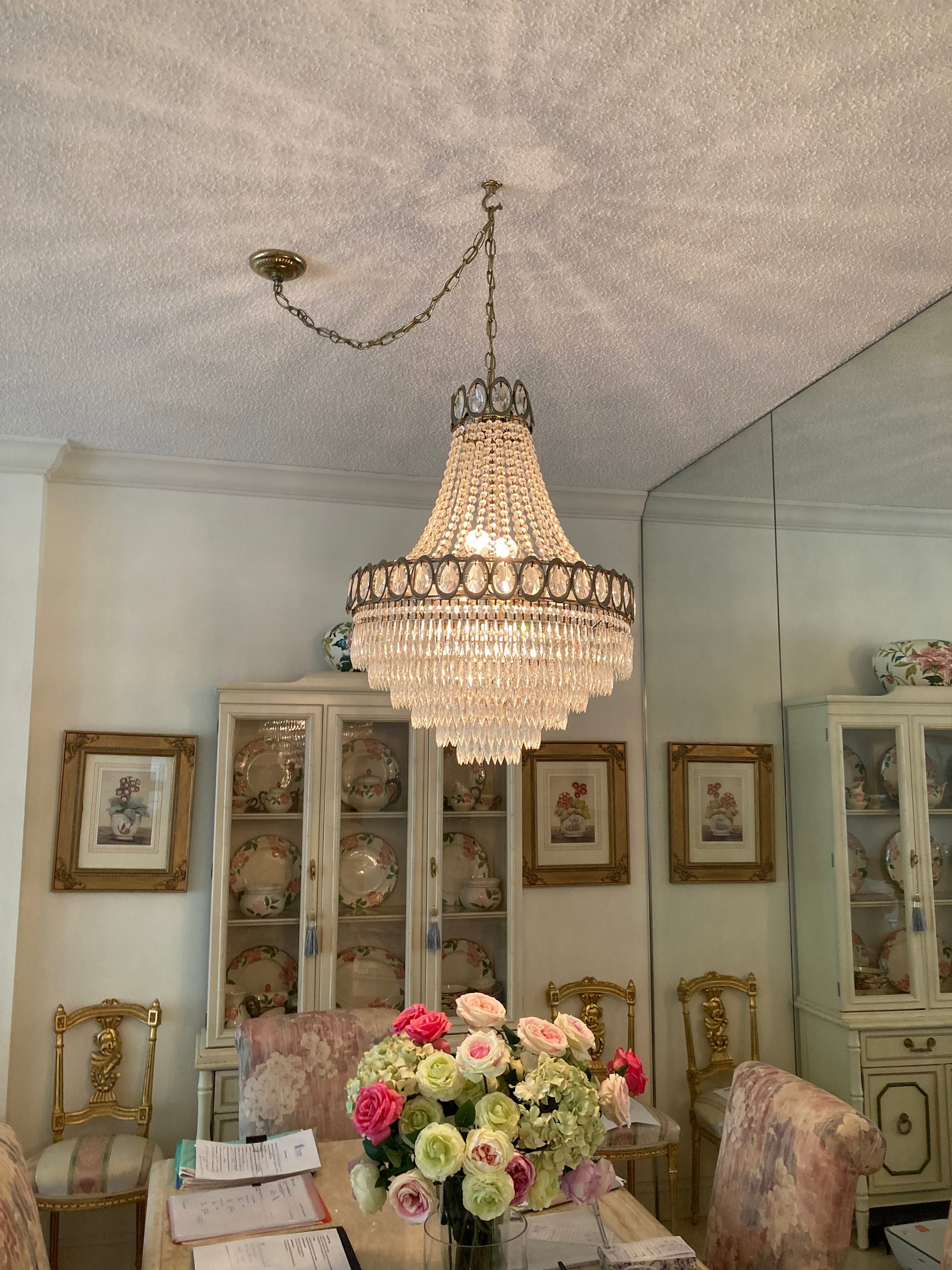 Empire Style Crystal Basket Chandelier, 30"H x 24"W (1 of 1)