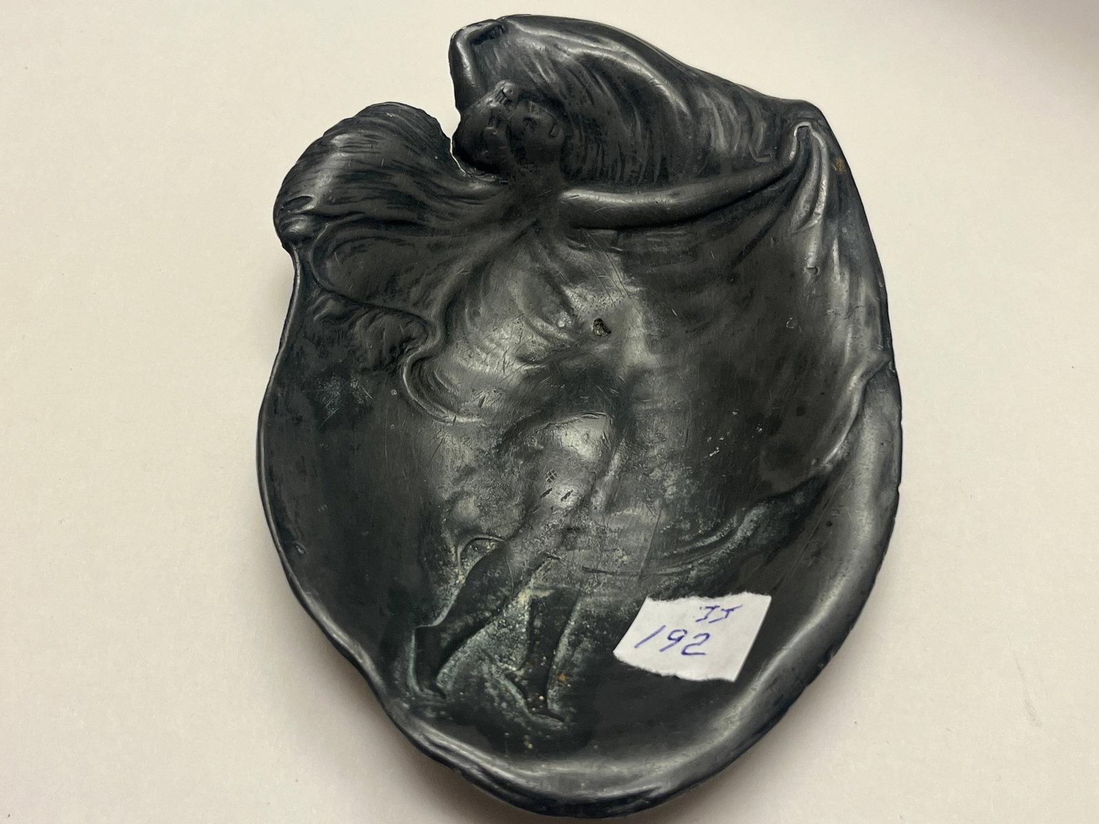 Vintage Royal Zinn Art Nouveau Style Pewter Figural Trinket Dish, 4.75 x 3.25 In. (1 of 4)