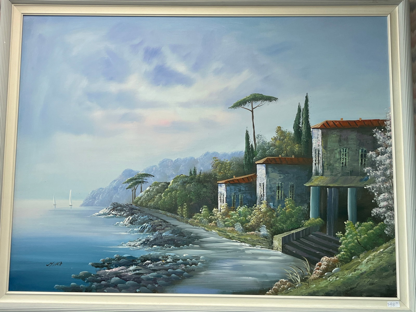 Mika (Contemporary) – Mediterranean Coastal Villas, 36x48 Oil on Canvas (1 of 3)