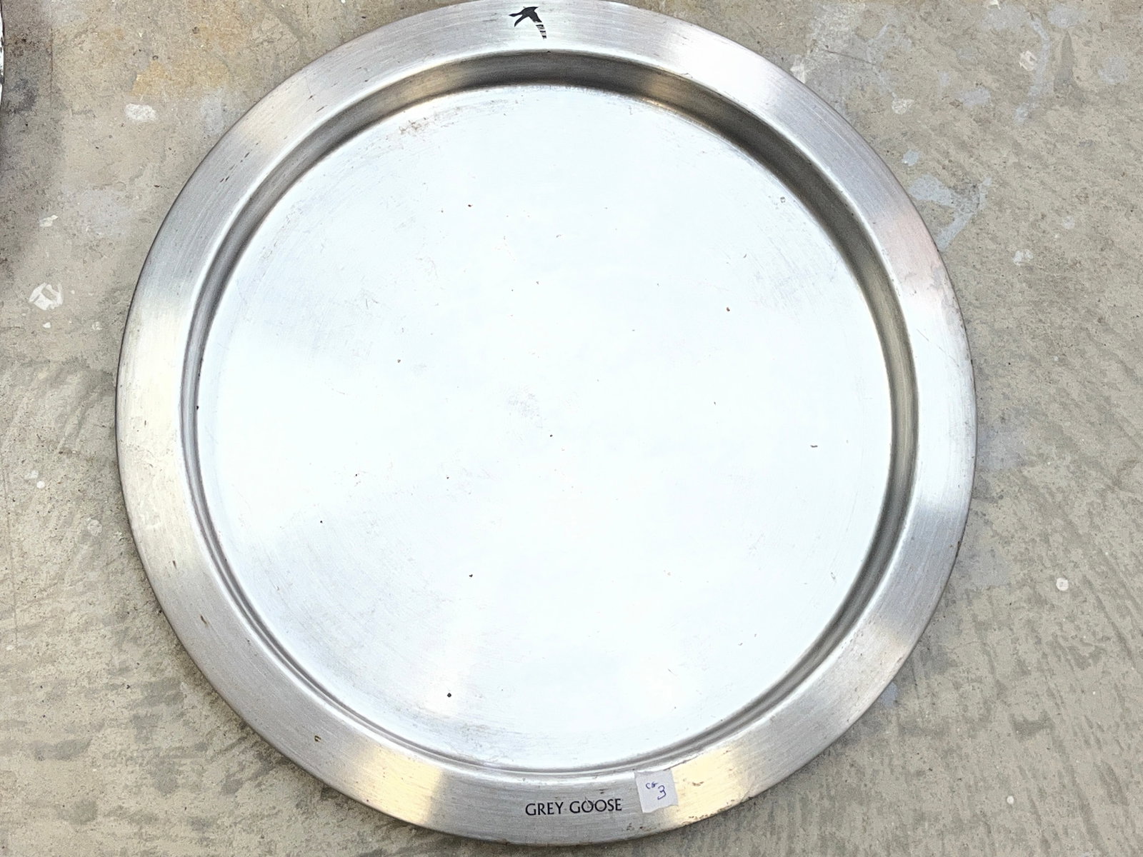 2008 Grey Goose Vodka Stainless Steel Advertising Bar Tray, 16" Dia. (1 of 3)