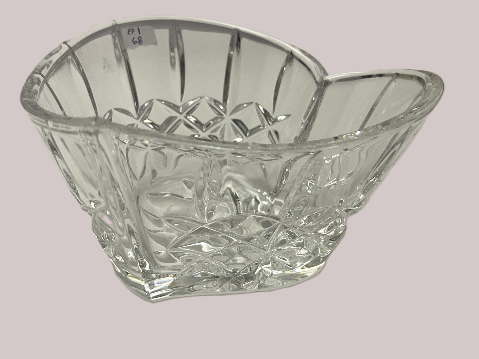 Waterford Cut Crystal Heart-Shaped Bowl, Etched Mark, 3"H (1 of 3)