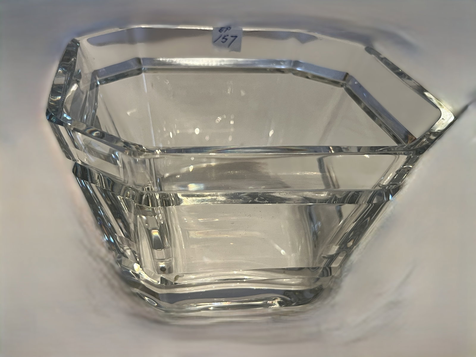 Kosta Boda Gun Lindblad Signed Swedish Crystal Bowl, 4" x 6.25" Sq. (1 of 3)