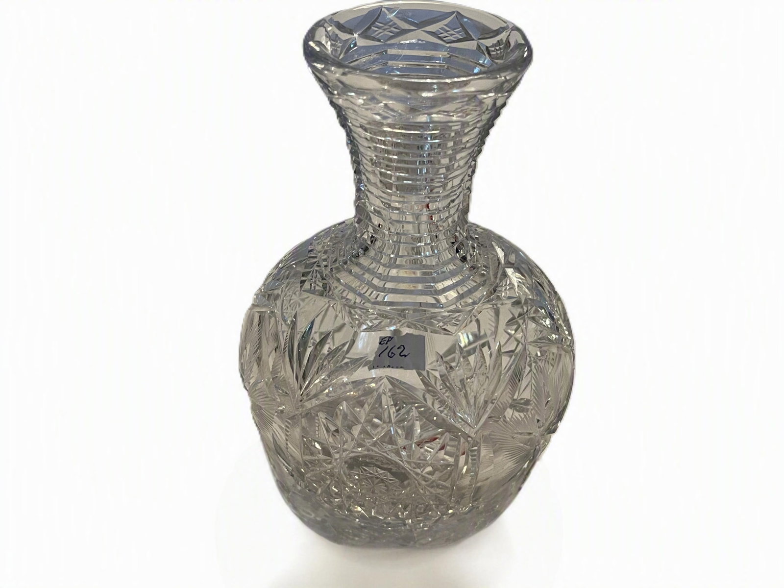 Antique American Brilliant Period Heavily Cut Crystal Water Carafe, 8"H (1 of 3)