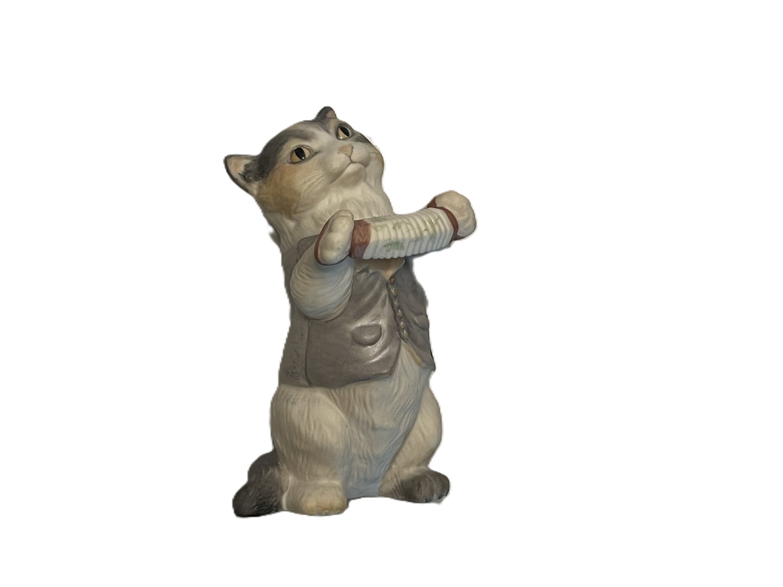 Cybis Porcelain Musical Cat Playing Accordion Figurine, 7"H (1 of 4)