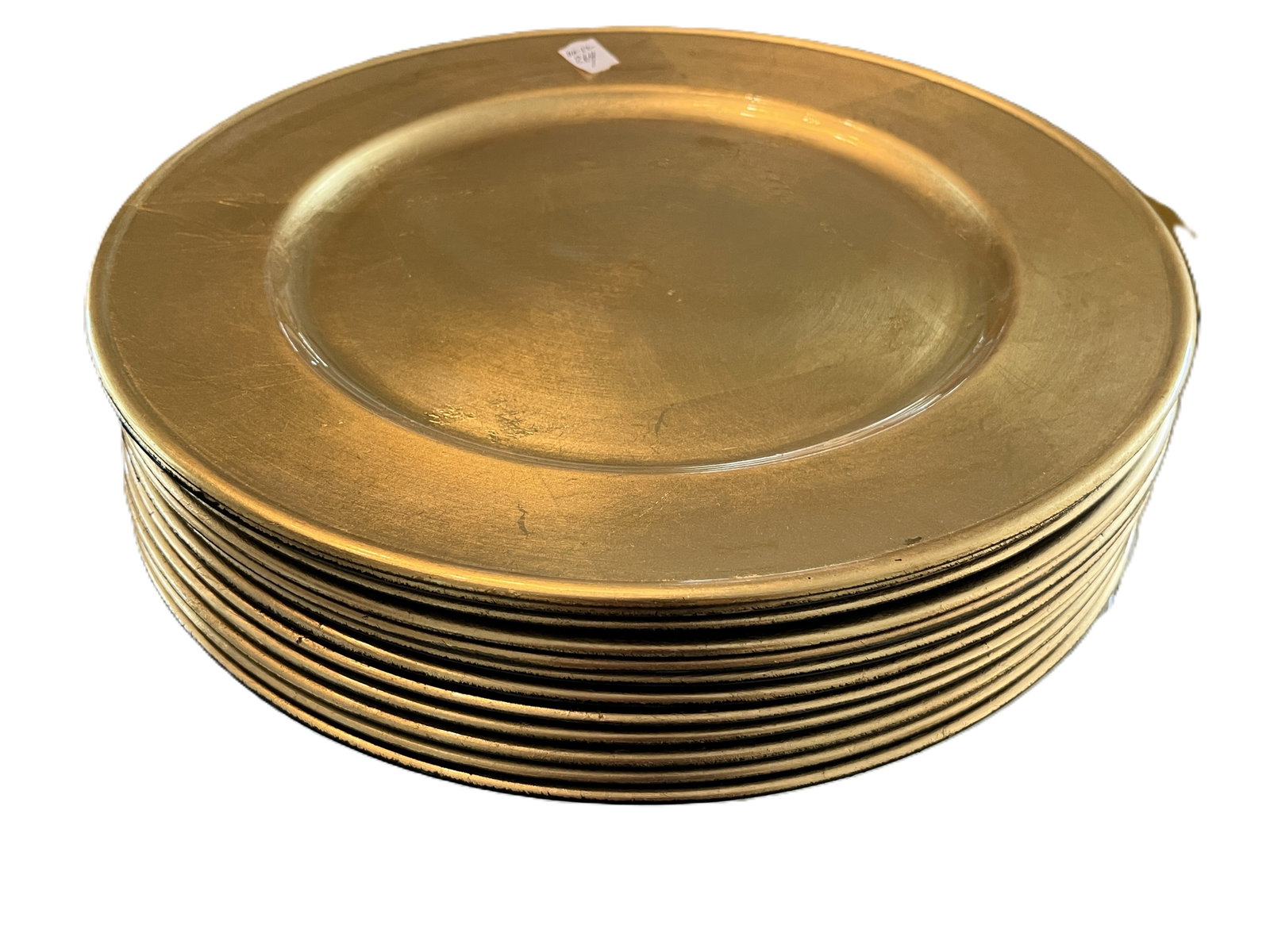 Set of 12 Gold-Finish 12?13" Decorative Charger Plates (1 of 2)