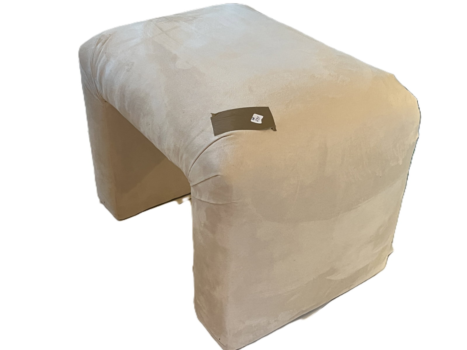 Contemporary Cream Velvet Waterfall Bench / Ottoman ? 24" W (1 of 3)