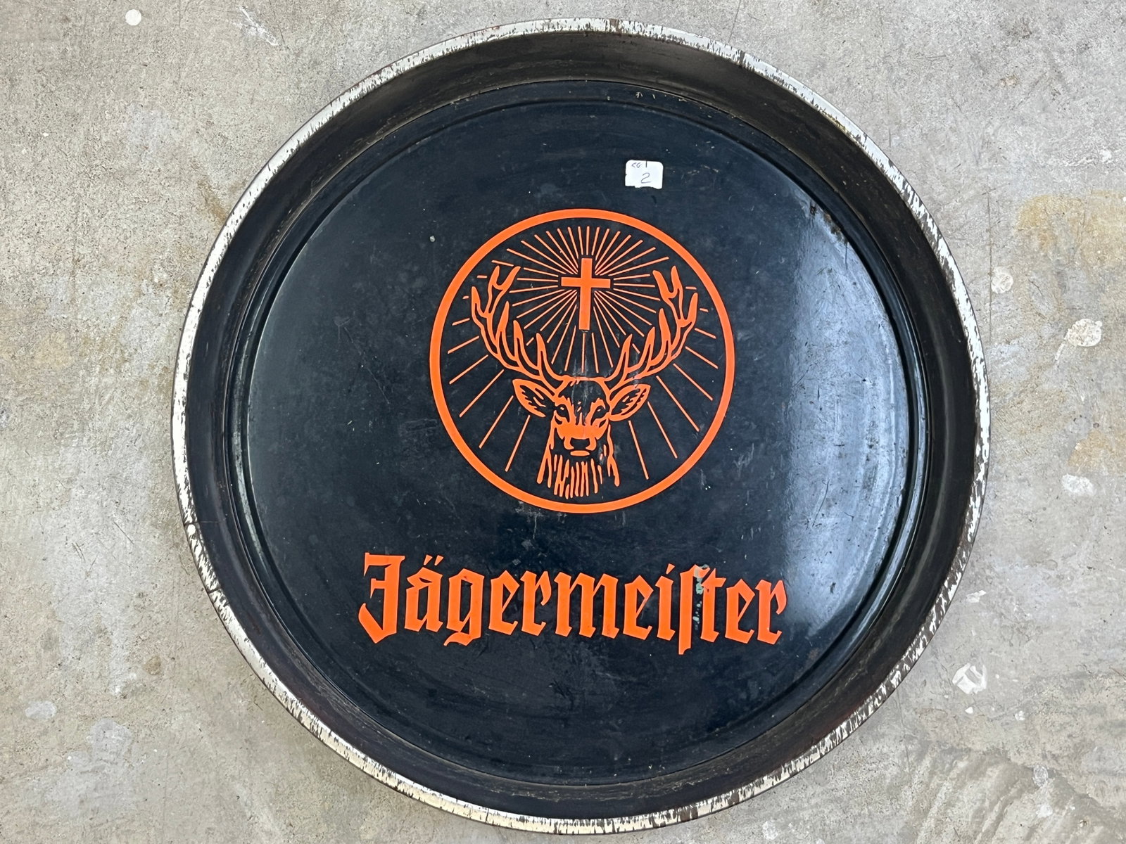Vintage Jägermeister Advertising Metal Bar Serving Tray, 13.5" Dia. (1 of 2)