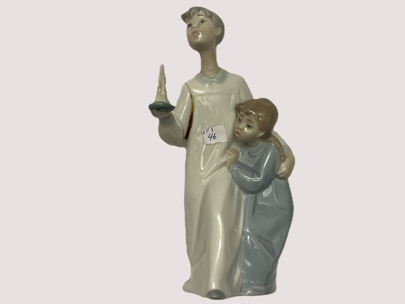 Lladró Porcelain Boy with Candle & Child Figurine, Spain (1 of 2)