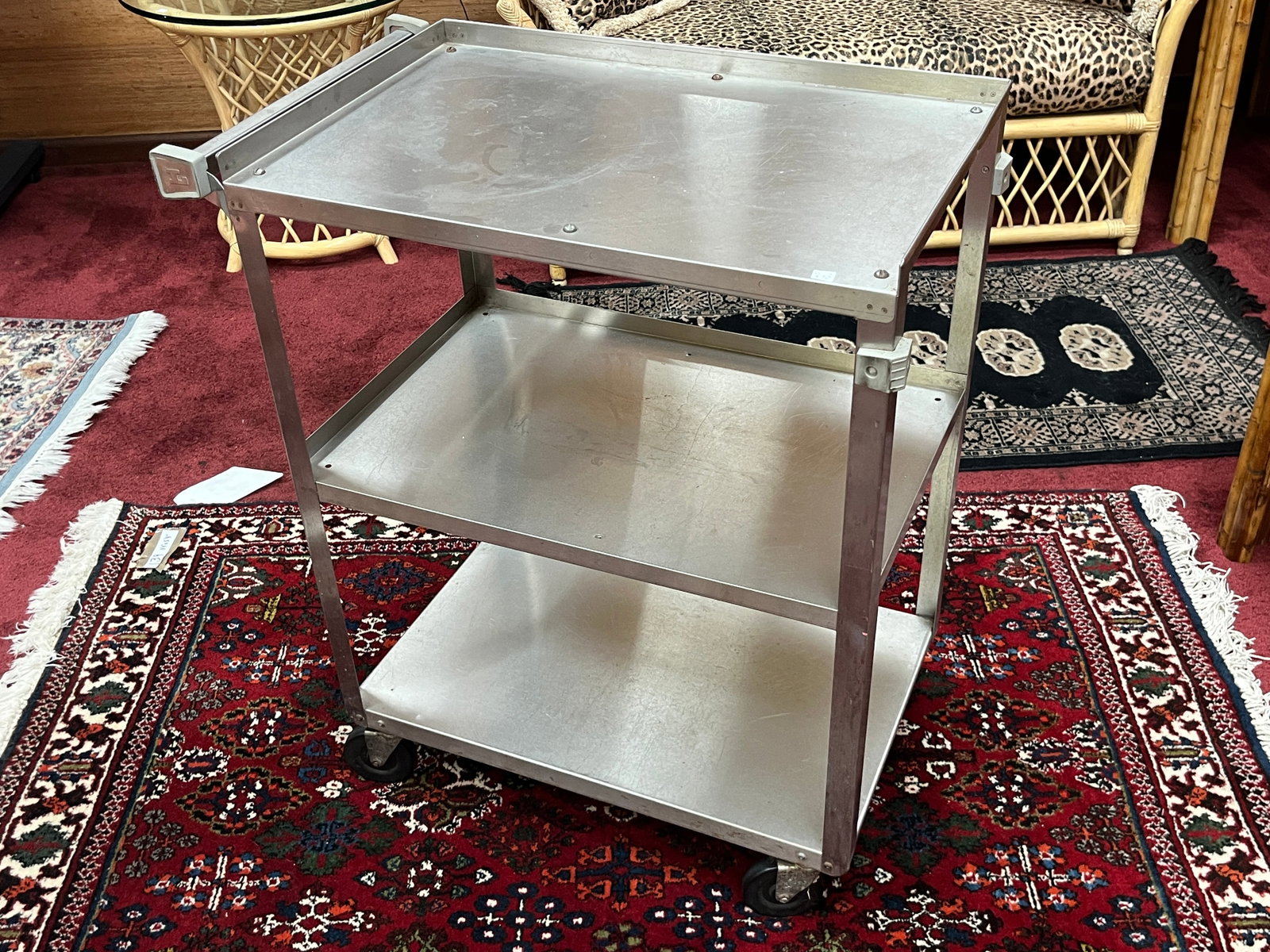 All Stainless Steel Commercial 3-Tier Rolling Utility Cart ? 31" H x 24" W x 16" D (1 of 2)