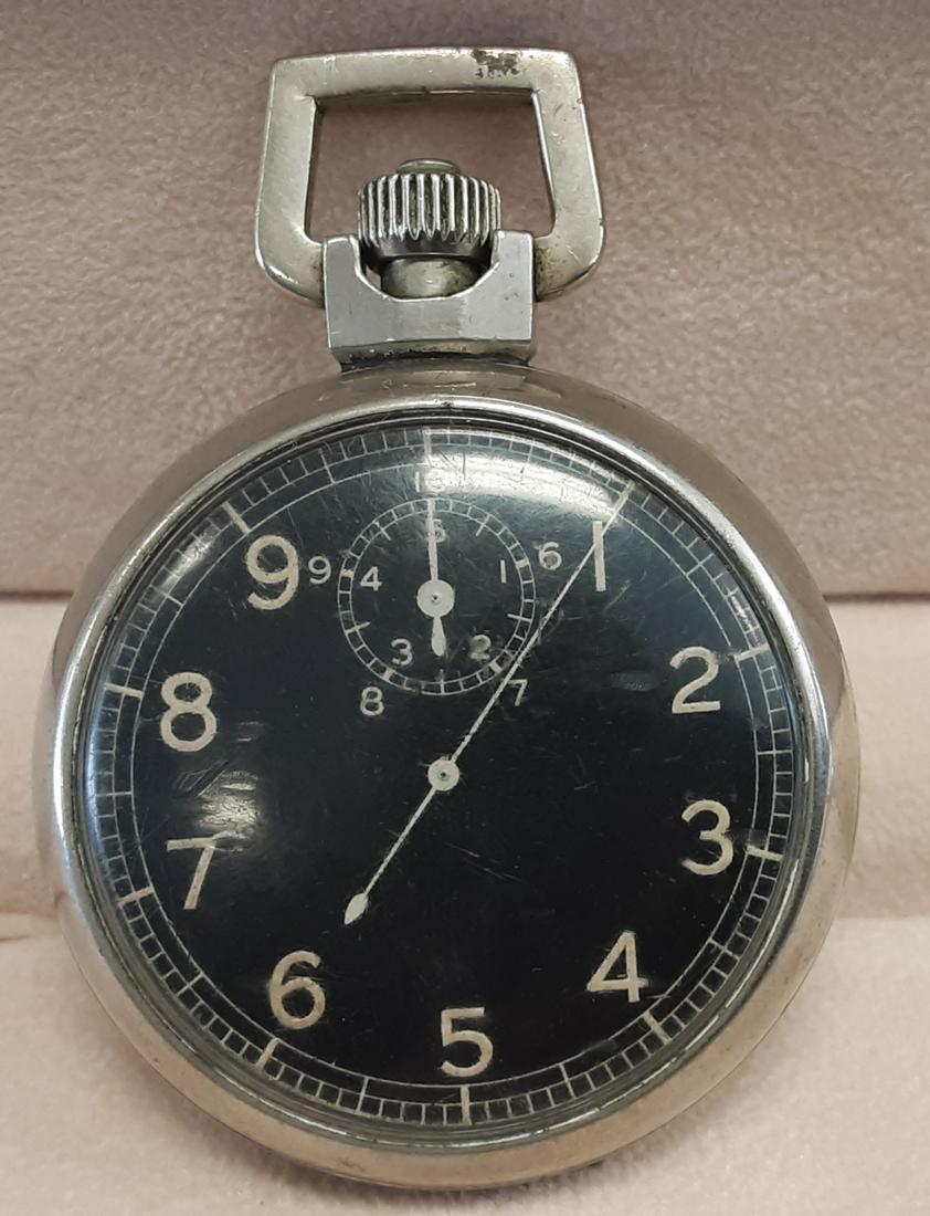 US WWII Bomber's Chronograph Stop Watch: Extremely rare US WWII Bomber's Chronograph Stop Watch made by Elgin National Watch Company, under US Government contract, and having a fantastic Nazi Eagle applied to the back of the watch. An outsta