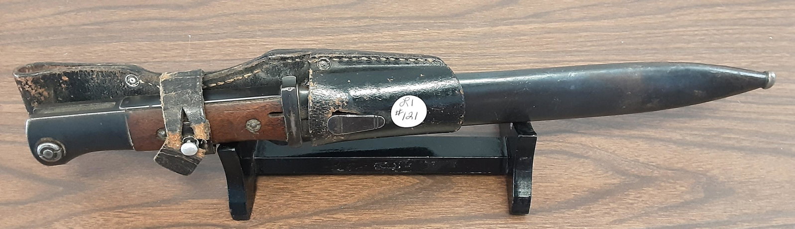 World War Two German Nazi issued K 98 Mauser bayonet: Original World War Two German Nazi issued K 98 Mauser bayonet and leather frog. In very nice condition. Note the leather frog is torn, nothing serious, but we are telling you, and it can be repaired v