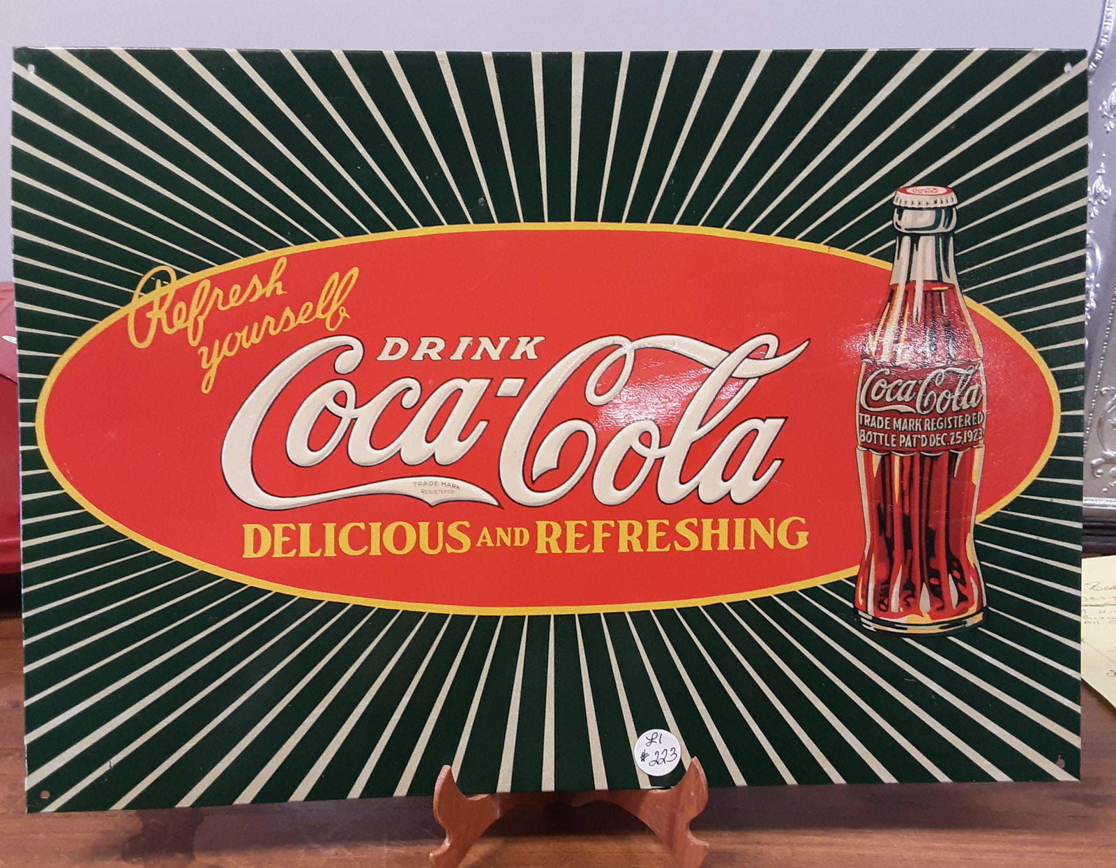 Coca-Cola tin sign: Coca-Cola tin sign. A very nice item to decorate with period