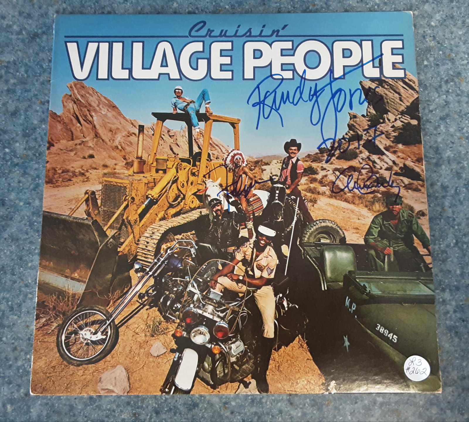 Great autographed Village People album: Great autographed Village People album “Cruisin,” signed by Randy Jonah, Felipe, Al Briley . A great addition to your collection. Would frame nicely.
