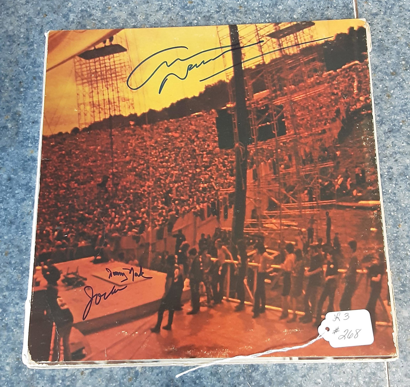 Autographed Woodstock record album, Graham Nash: Fantastic, autographed wood stock record album. Graham Nash, Jocko from the song (Sha na na). A great piece to frame and to add to your collection.