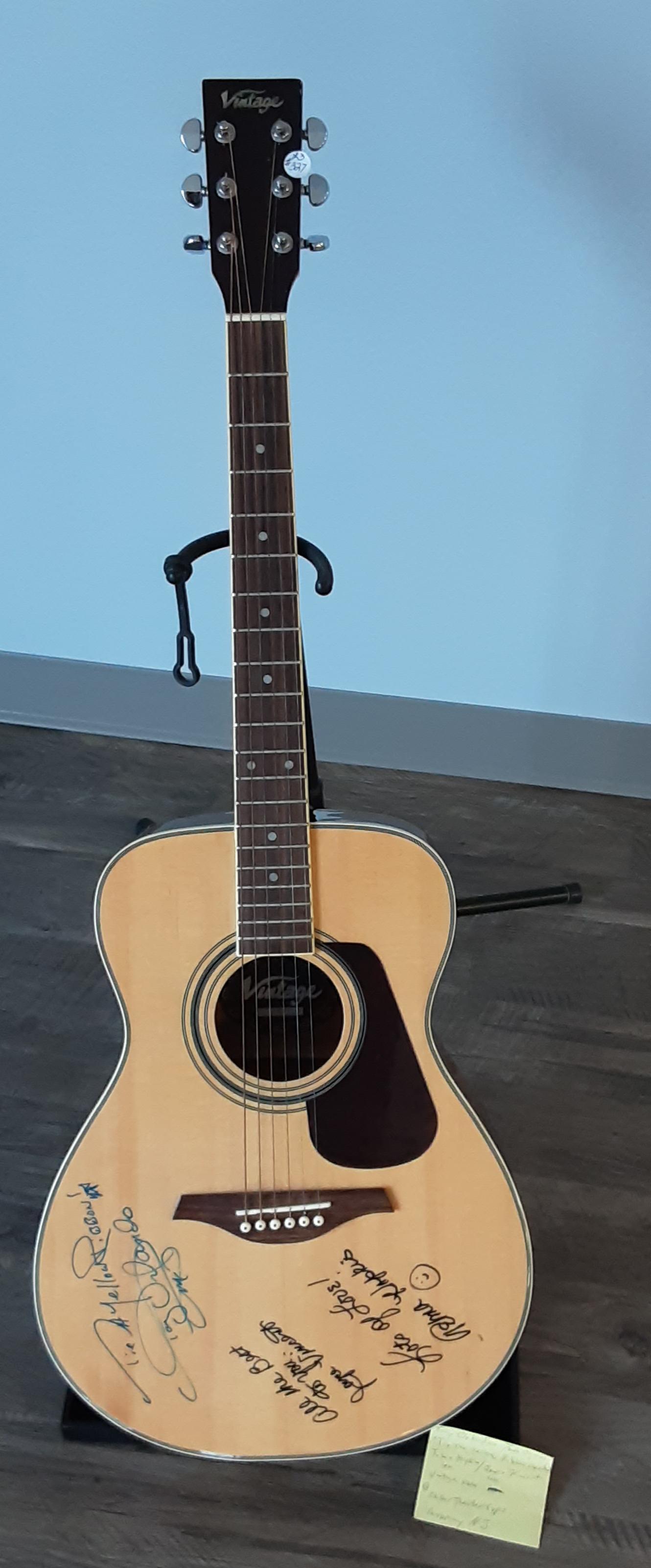 Beautiful vintage acoustic guitar, autographed by Tony: Beautiful vintage acoustic guitar. Hand signed and autographed by Tony Orlando.