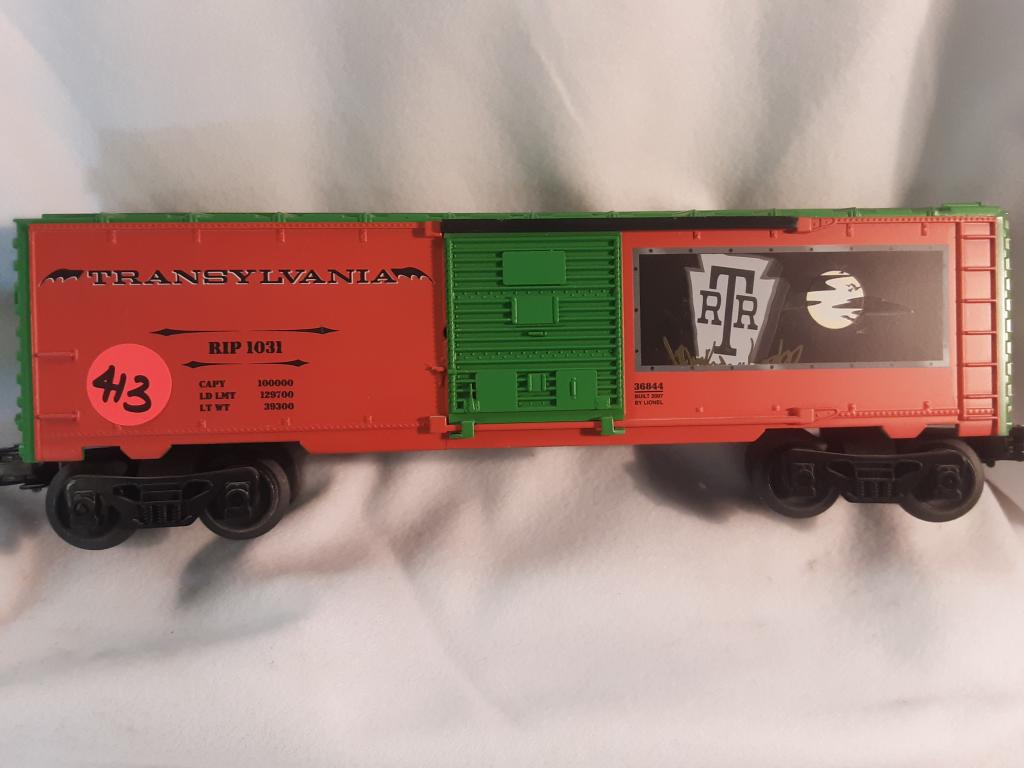 LIONEL TRANSYLVANIA RTR BOX CAR You are bidding on a: You are bidding on a TRANSYLVANIA RTR BOX CAR, a great addition to your collection!