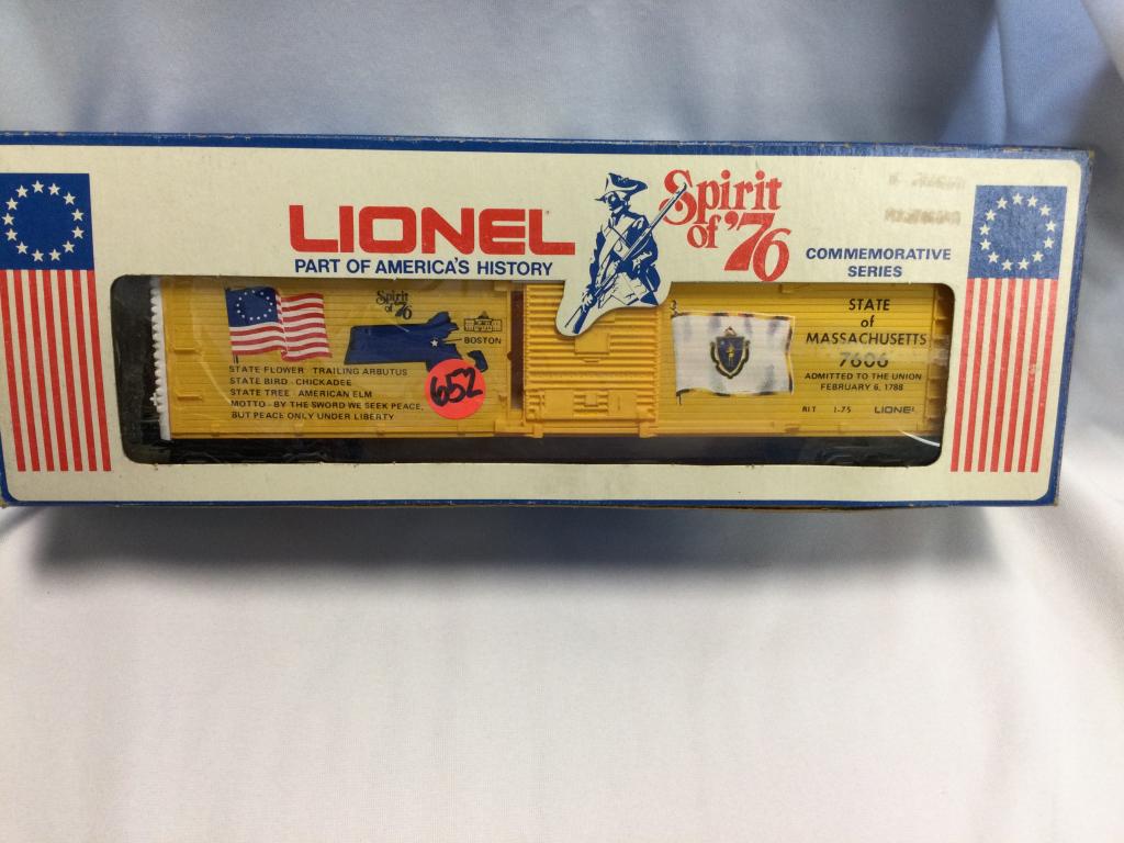LIONEL SPIRIT OF 76' COMMEMORATIVE SERIES MASS. You are: You are bidding on a LIONEL SPIRIT OF 76' COMMEMORATIVE SERIES MASS. A VERY nice, in the original box train to add to your collection!