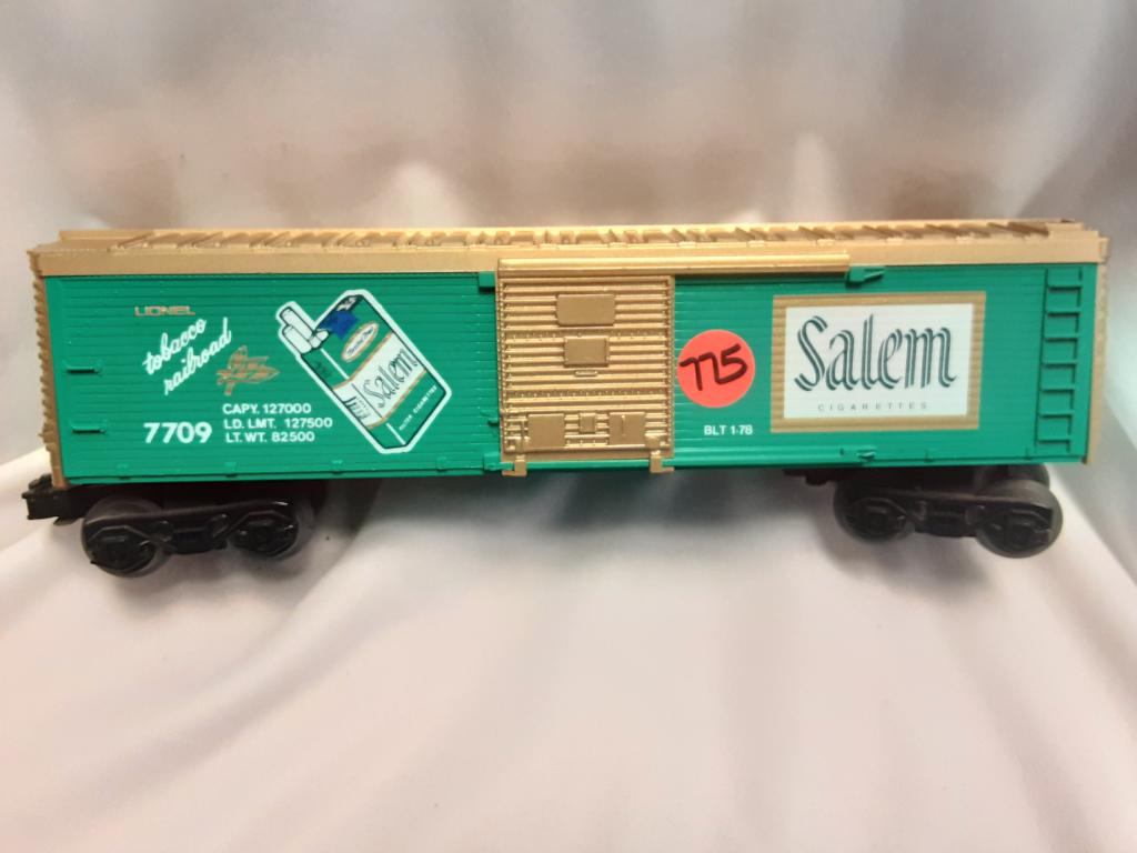 LIONEL SALEM BILLBOARD BOXCAR 7709 You are bidding on a: You are bidding on a LIONEL SALEM BILLBOARD BOXCAR 7709 A great addition to your collection!