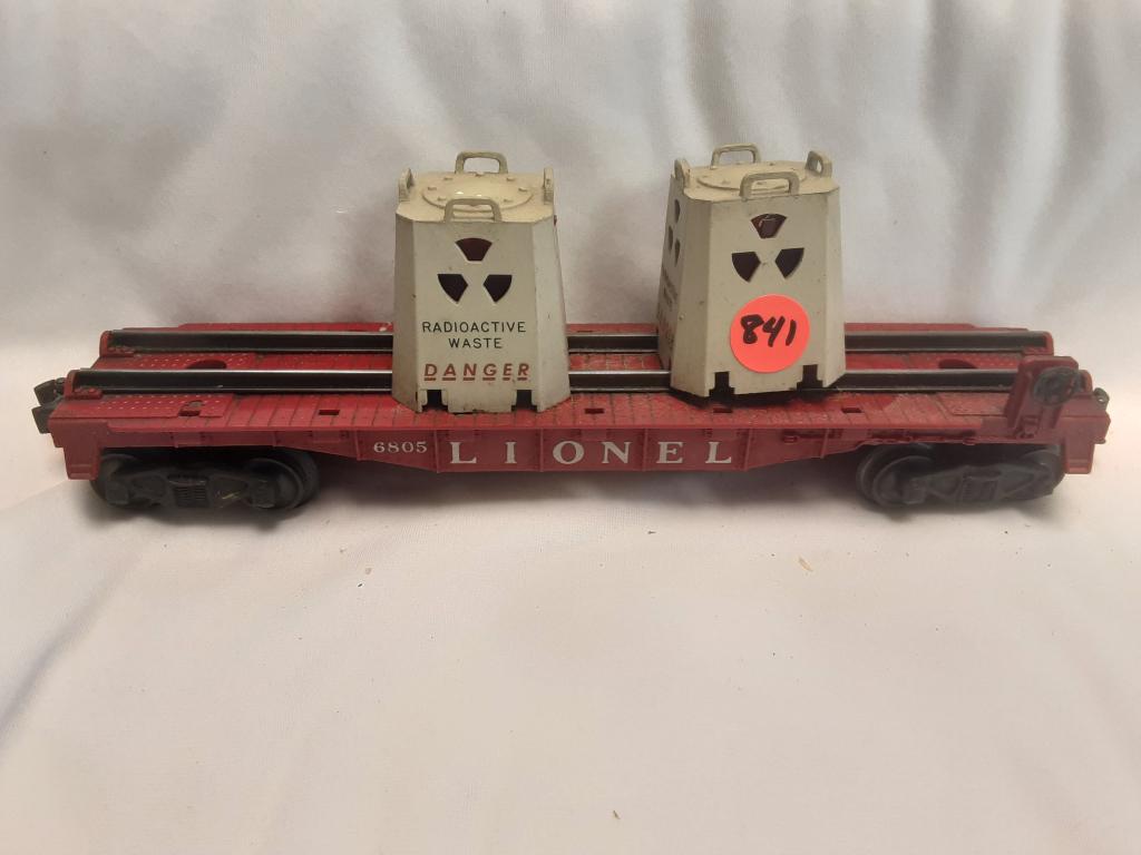 LIONEL FLAT BED RADIOACTIVE WASTE HAULER: LIONEL FLAT BED RADIOACTIVE WASTE HAULER