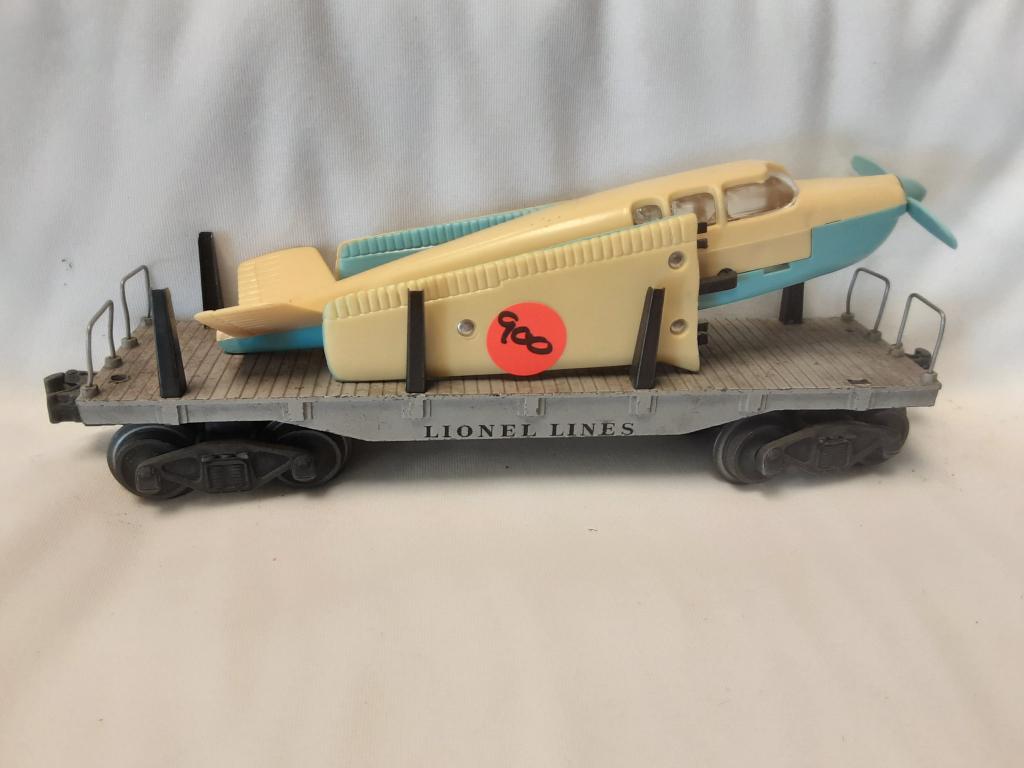 LIONEL LINES FLAT CAR WITH AIRPLANE: LIONEL LINES FLAT CAR WITH AIRPLANE