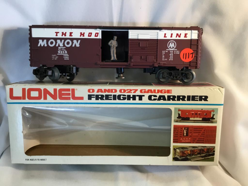 LIONEL MONON THE HOO LINE BOX CAR You are bidding on a: You are bidding on a LIONEL MONON THE HOO LINE BOX CAR... a great addition to your collection!