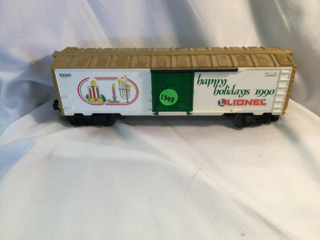 LIONEL HAPPY HOLIDAYS 1990 YOU ARE BIDDING ON A LIONEL: YOU ARE BIDDING ON A LIONEL HAPPY HOLIDAYS 1990 BOX CAR... A GREAT COLLECTOR'S ITEM TO ADD TO YOUR COLLECTION!