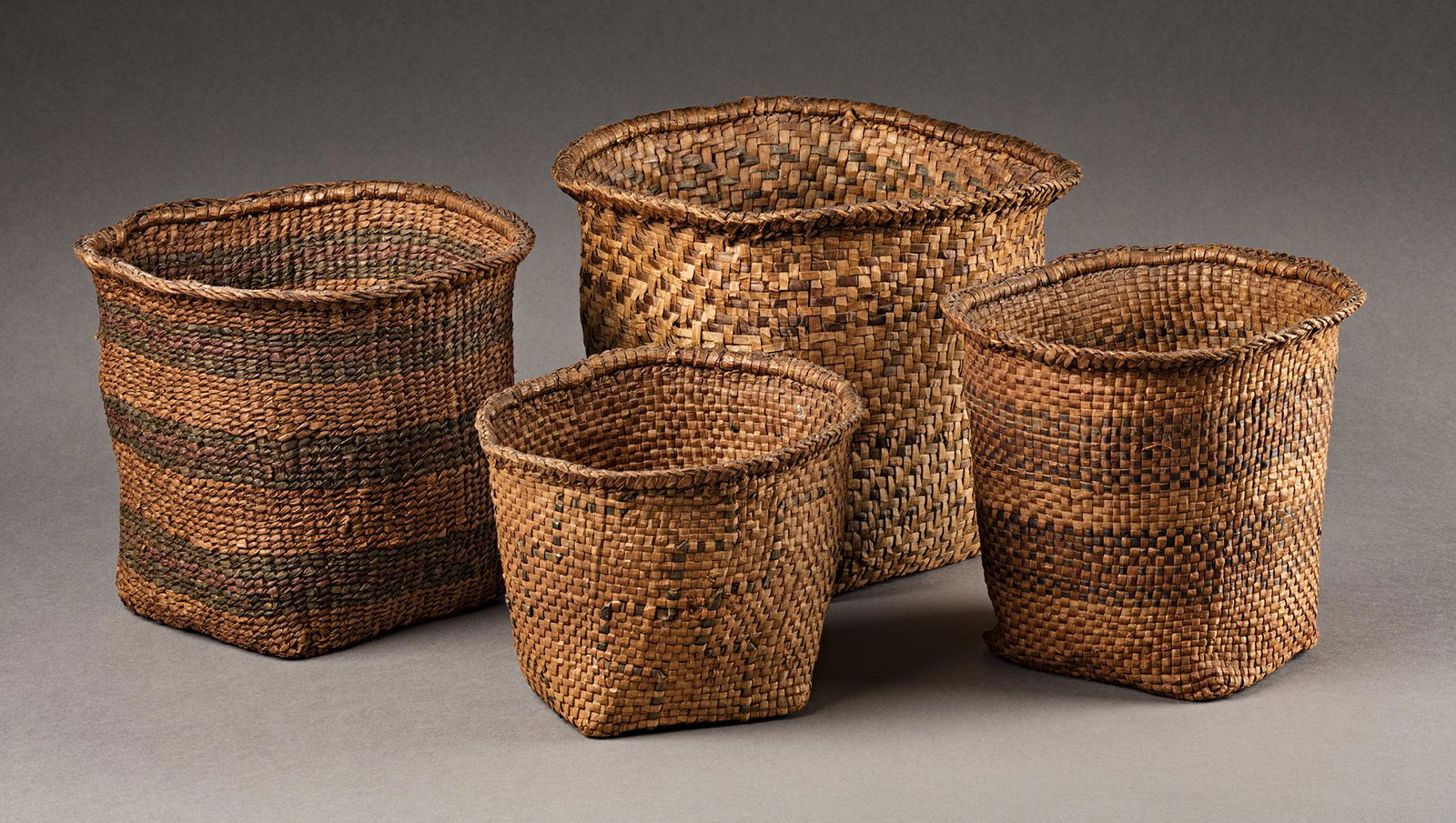 UNIDENTIFIED MAKER, Nesting Baskets, mid-late 19th cen (1 of 3)